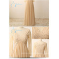 Lace Chiffon Pearls Long Sleeve Evening Dress